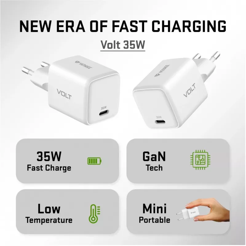 Alimentatore da parete USB-C 35W 3A Power Delivery 3.0 QC 3.0 bianco