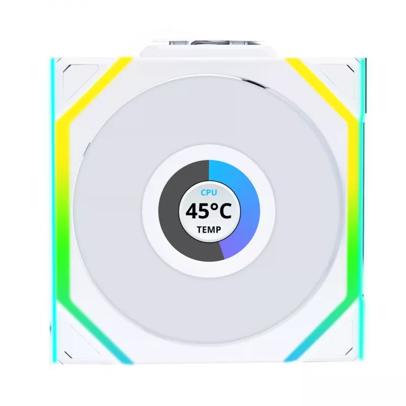 Ventola Lian Li UNI FAN SL Wireless LCD 120 12 cm bianca 29.5 dB 50.08 cfm