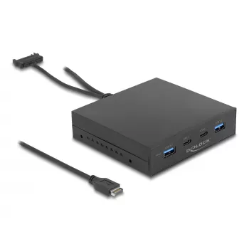 DeLOCK pannello frontale 3,5 pollici USB 3.2 Gen 2 2 x USB Type-C 2 x USB Type-A