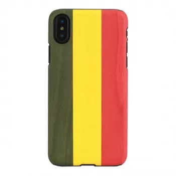 Custodia per smartphone man and wood per iPhone X/XS — Reggae nero, guscio rigido protettivo con retro