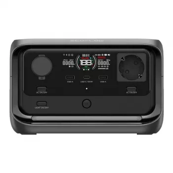 Powerstation portatile EcoFlow River 3 Plus — LiFePO4 286Wh, uscite AC e USB, ricarica solare/accendisigari