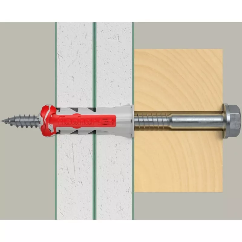 Tassello fischer DUOPOWER 10x50 BigBox grigio chiaro/rosso 210 pezzi richiudibile (570550)