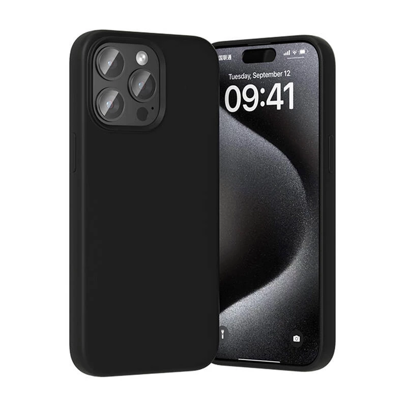 Custodia protettiva in silicone Vention KUFB0-40 per iPhone 15 Pro Max — custodia soft-touch nera