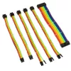 Set di prolunghe per cavi con guaina Kolink Core Adept — 6 pezzi, guaina in PET, conduttore in rame, lunghezze 300–350 mm
