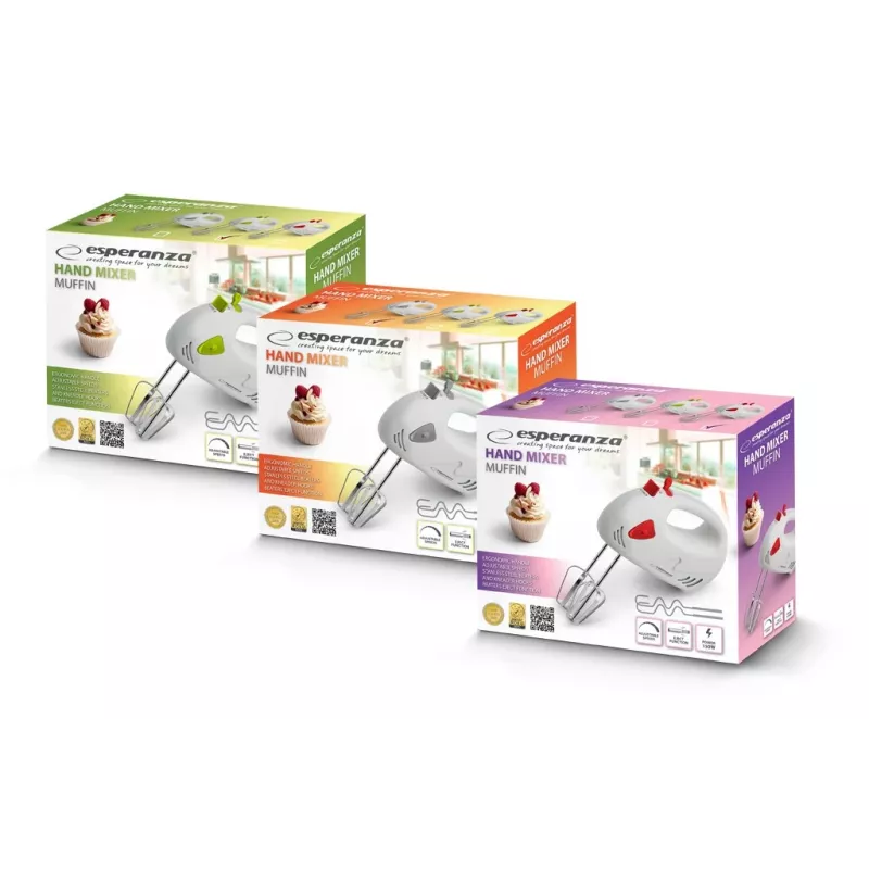 Frullatore a mano Esperanza MIKSER RÄCZNY MUFFIN EKM007WE 150W