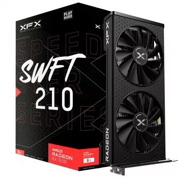 Scheda grafica XFX Radeon RX 7600 — 8 GB GDDR6, PCIe 4.0, 128-Bit, 2x DisplayPort 2.1, HDMI 2.1, 2 ventole