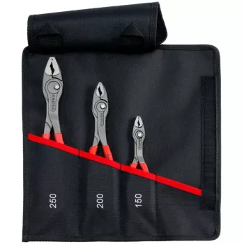 Borsa a rullo Knipex TwinGrip set pinze a presa frontale, 3 pezzi, lunghezze 150/200/250 mm, rosso