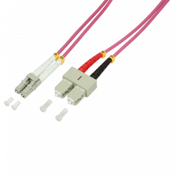 Logilink - Cavo patch - LC multimodale (M) su SC multimodale (M) - 10 m - fibra ottica - 50/125 micrometri - OM4 - senza alogeni - heather violet (FP4LS10)