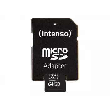 Intenso Performance - scheda di memoria flash (microSDXC con adattatore SD) - 64GB - UHS-I U1 / Class10 - microSDXC UHS-I (3424490)
