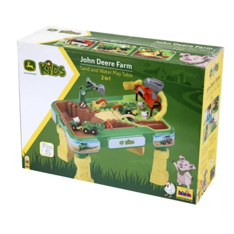 Tavolo con sabbia e acqua KLEIN Theo Klein 3948 — tavolo da gioco per esterni, verde/giallo, per bambini da 1,5 anni