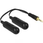 DeLOCK - Splitter audio - 30 AWG - Mini-Phone stereo 3,5 mm (M) - Mini-Phone stereo 3,5 mm (F) - 19 cm - nero (65683)