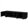 Mobile TV cama meble LIVERTI 2000x420x480 mm, piano in truciolare nero, cornice nera