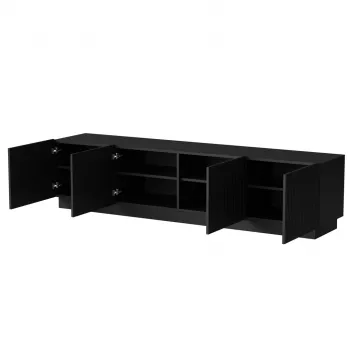 Mobile TV cama meble LIVERTI 2000x420x480 mm, piano in truciolare nero, cornice nera
