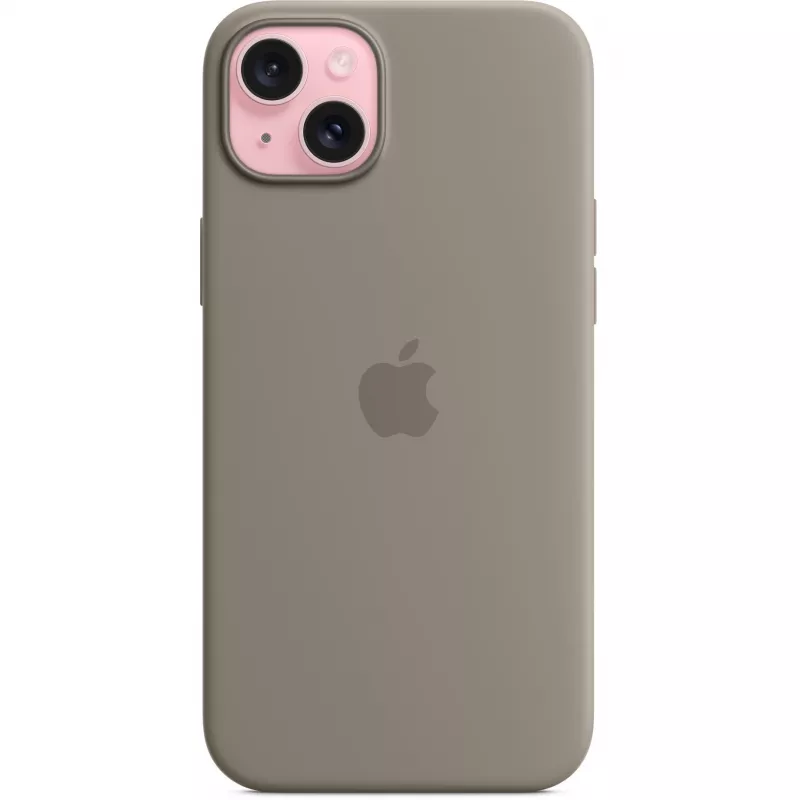 Custodia in silicone Apple iPhone 15 Plus MagSafe Clay
