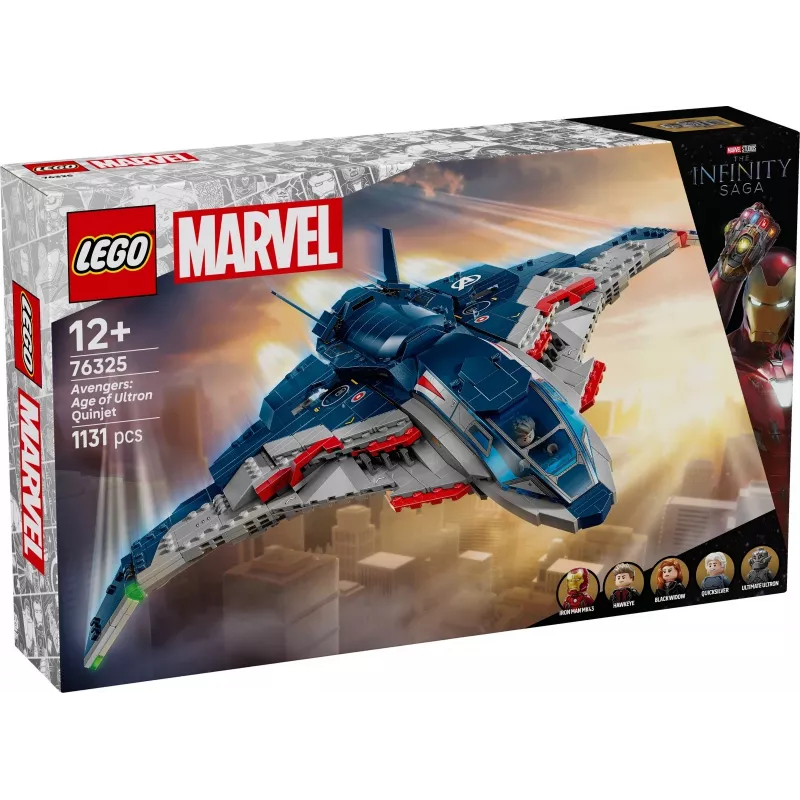 LEGO Marvel Super Heroes 76325 Avengers: Age of Ultron Quinjet, set di costruzioni, 1131 pezzi, 5 minifigure, 12+