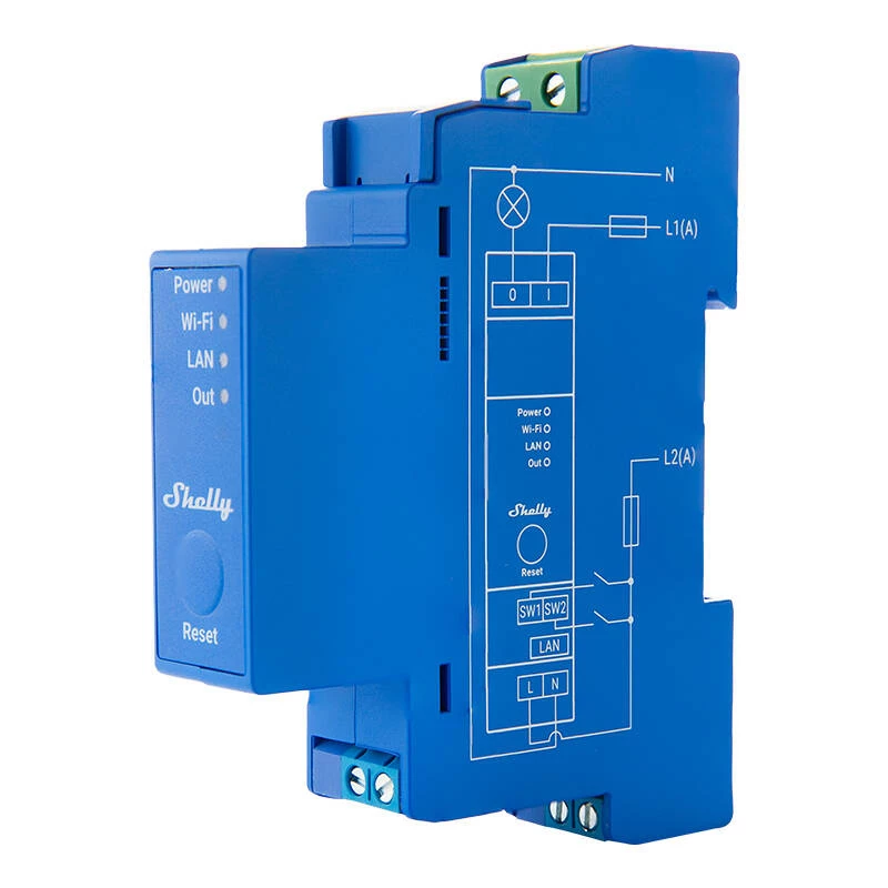 Relè a semiconduttore Shelly Pro 1 blu 16A 110-240V Wi-Fi