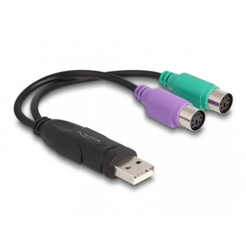 Adattatore USB-PS/2 DeLOCK 0,17 m 2x Mini-DIN 6 poli USB A