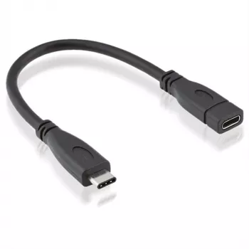 Roline - Prolunga USB - USB-C (M) a USB-C (F) - USB 3.1 - 15 cm - nero