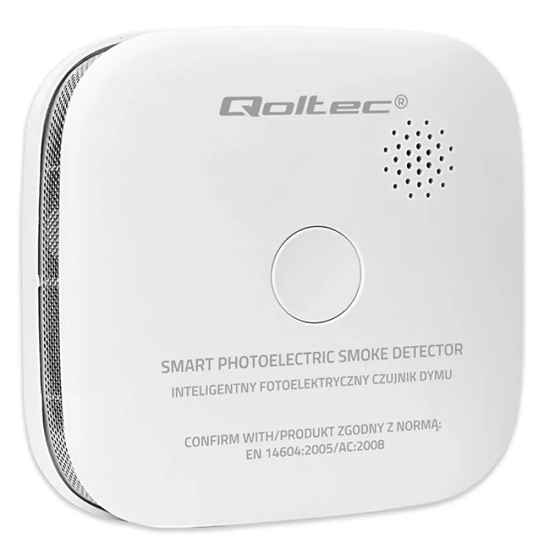 Rilevatore di fumo radio QOLTEC modello 52653 con allarme a batteria 85 dB