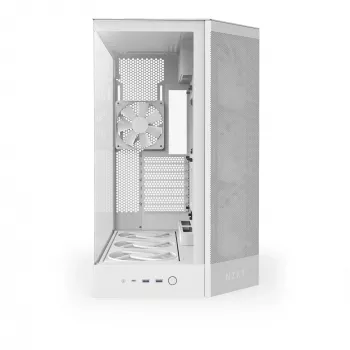 Case PC Midi Tower NZXT H9 Flow RGB+ — bianco, supporta ATX/EATX/Micro-ITX, vetro temperato, 3x140 mm anteriore + 1x120 mm posteriore ventole
