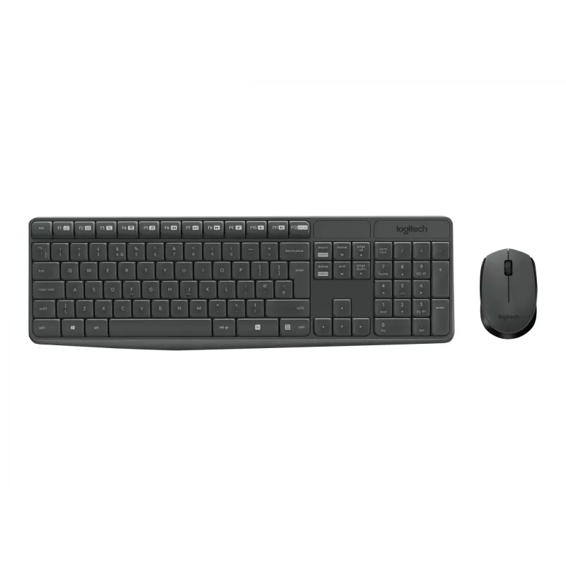 Logitech MK235 tastiera e mouse wireless combo full-size grigio