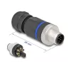 Connettore M12 DeLOCK codifica A 8 poli connettore maschio connessione a vite