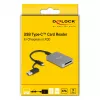 Lettore di schede DeLOCK USB Type-C CFexpress XQD alluminio grigio 10000 Mbit/s