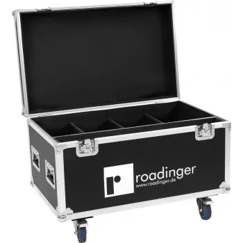 Flightcase Roadinger 31005229 per 4× LED IP Atmo Blinder — custodia protettiva per il trasporto, inserti in schiuma
