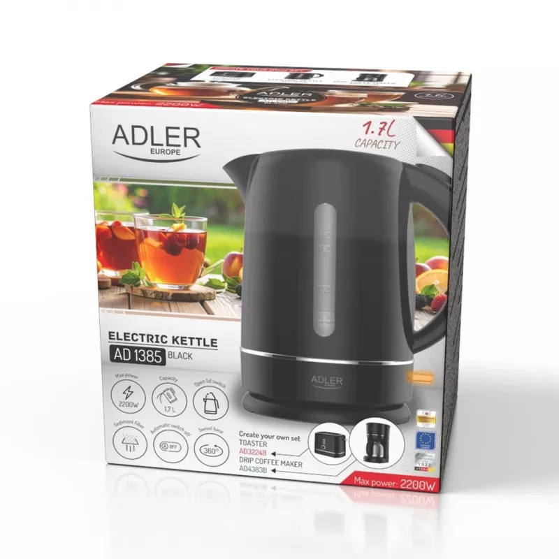 Adler 1385B bollitore bianco e nero