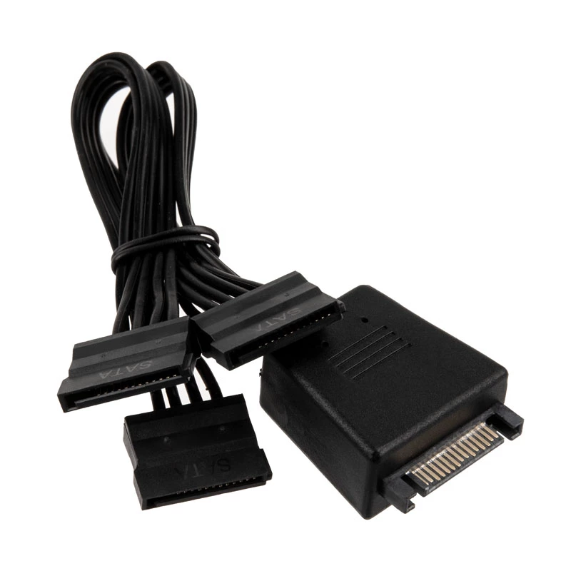 Silverstone CP06-L, cavo a Y per connettori di alimentazione SATA, da 1 a 3 - nero