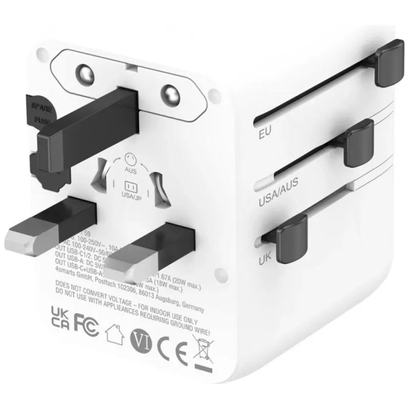 Adattatore da viaggio 20W GaN Nomad 2xUSB-C + 1xA