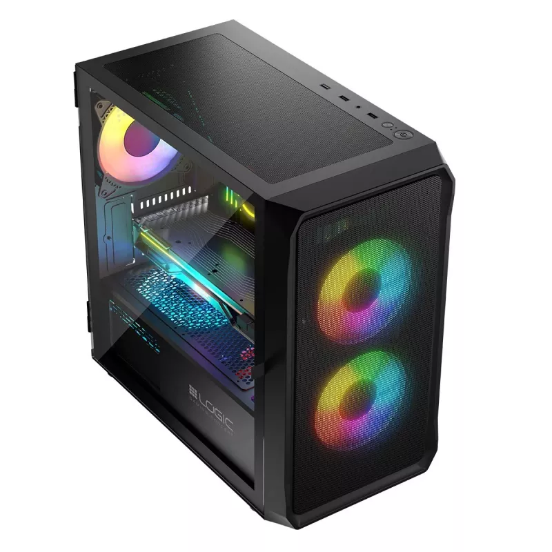 Case per computer Logic Concept Portos Mini ARGB Micro ATX nero