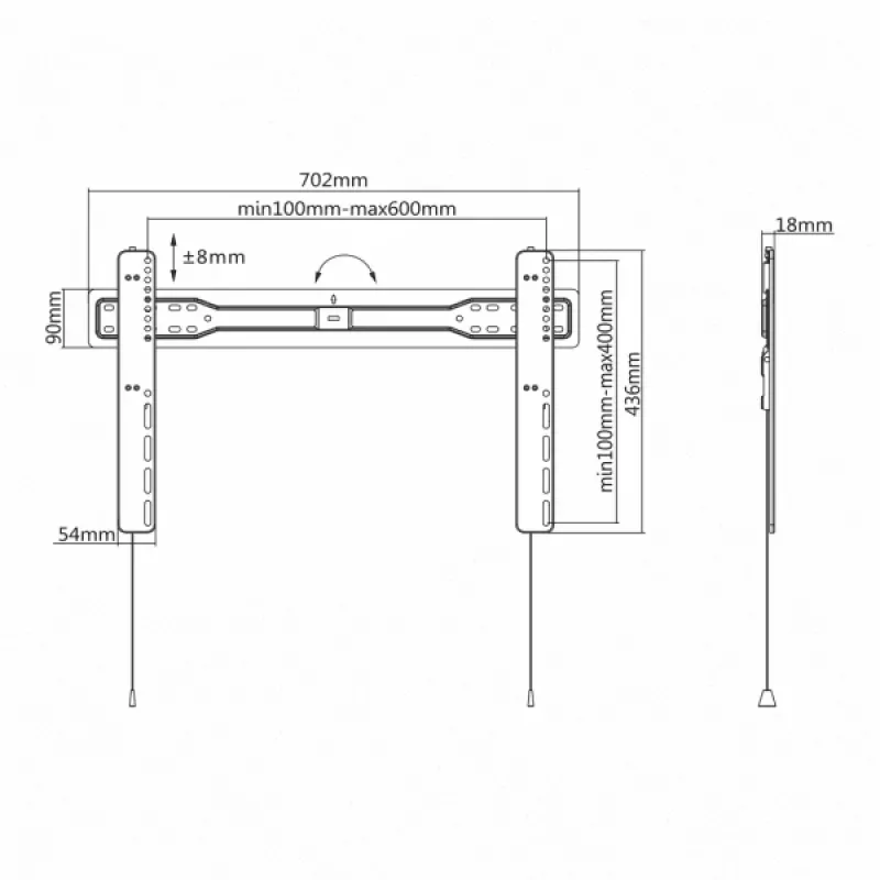 Sbox PLB-5746F Supporto fisso per schermo piatto per TV LED 37-70 35kg