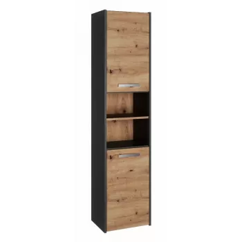 Armadio alto bagno Top e shop S40 ANTHRACIT/ARTISAN, freestanding, 400×300×1700 mm, 6 ripiani, 2 ante