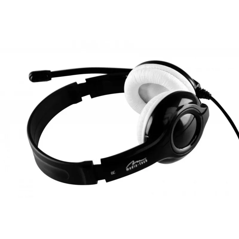 Cuffie MEDIA-TECH MT3573 con filo binaurali pieghevoli con microfono ad archetto, cavo 1,9 m, USB, nero