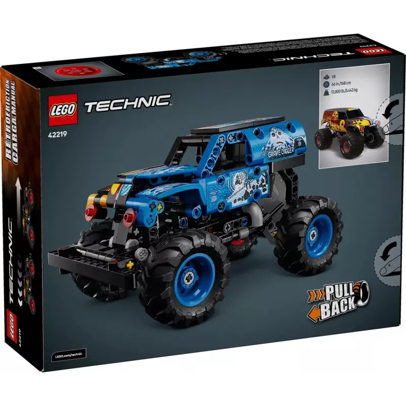 LEGO TECHNIC 42219 Monster Jam Grave Digger Fuoco e ghiaccio