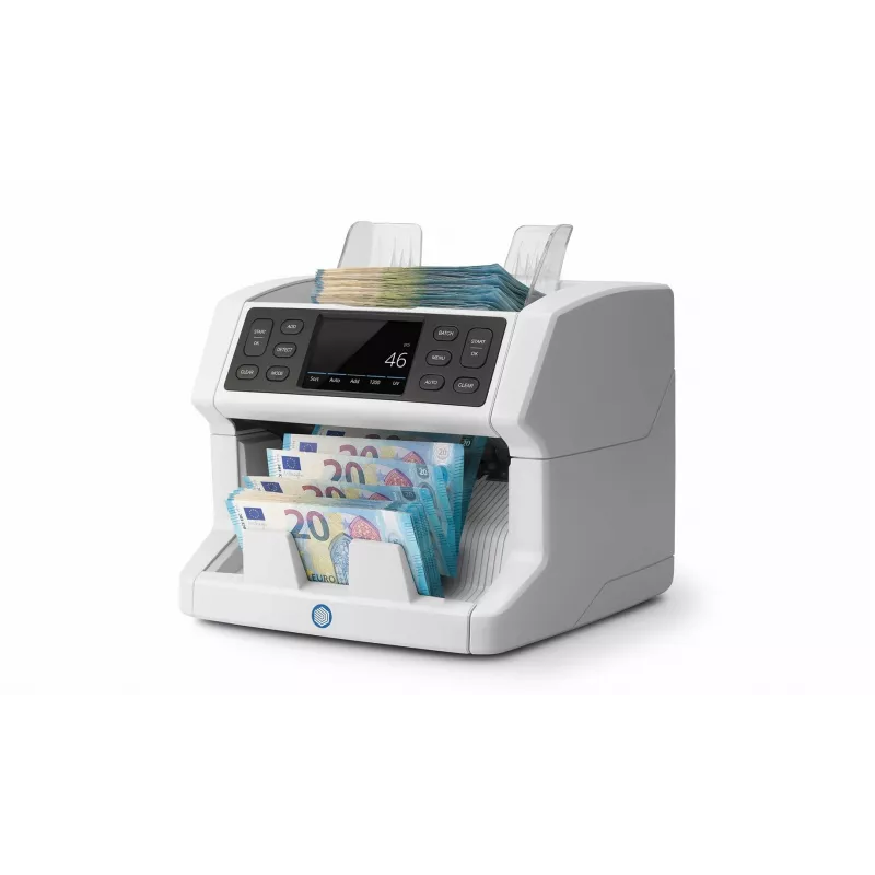 Safescan 2850 conta banconote con rilevamento falsi (UV, magnetico, dimensione), 1500 banconote/min, display touch, bianco