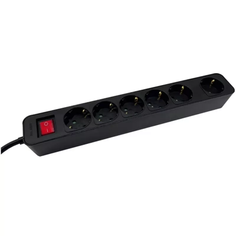 Prolunga di alimentazione M-Cab POW0027 3m 6 prese AC 16A interni nero