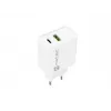 Caricabatterie rapido da parete NATEC RIBERA 12V 20W USB-C PD 3.0 + USB-A Samsung AFC bianco