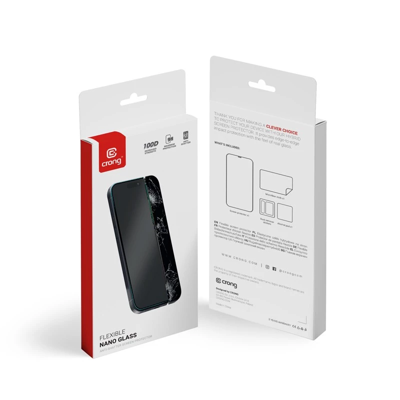 Pellicola protettiva per display Crong Unbreakable Hybrid Glass per iPhone 16 Pro — antigraffio, infrangibile