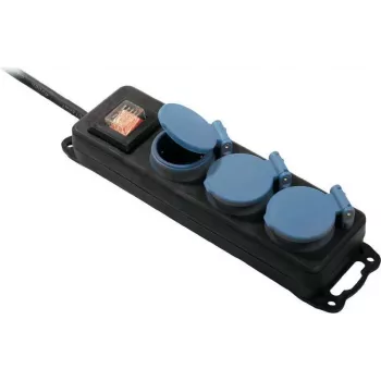 Prolunga as-Schwabe 38603 1,5 m 3 prese AC per interno/esterno nero blu