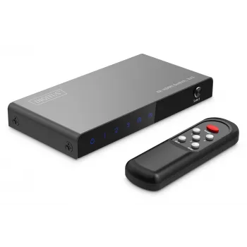 Switch HDMI Digitus 4K 3x1 metallo nero 18 Gbit/s