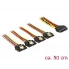 Cavo SATA DeLOCK 60158 0,5m SATA 15 pin 4 x SATA 15 pin multicolore