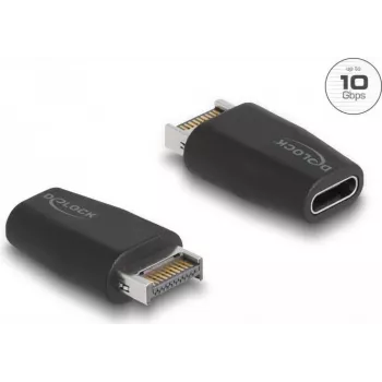 Adattatore DeLOCK USB 10 Gbps Type-E Key A maschio a USB Type-C femmina nero