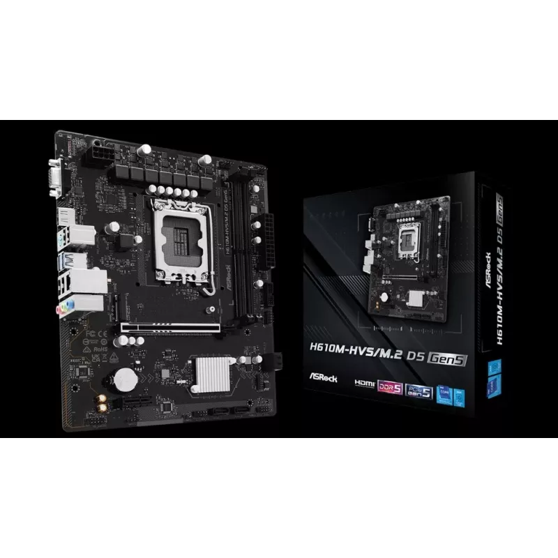 Scheda madre ASRock H610M-HVS/M.2 D5 GEN5 – LGA1700, DDR5, PCIe 5.0, mATX