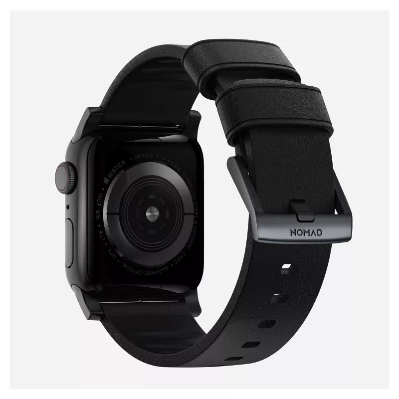 Cinturino Nomad Modern Strap nero pelle Active connettore nero 42/44/45/49 ProV2