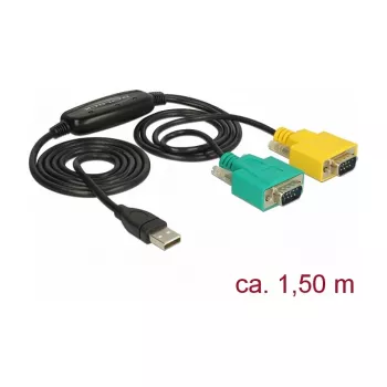 Cavo seriale DeLOCK 63466 USB Type-A DB-9 1,5 m nero verde giallo