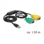 Cavo seriale DeLOCK 63466 USB Type-A DB-9 1,5 m nero verde giallo