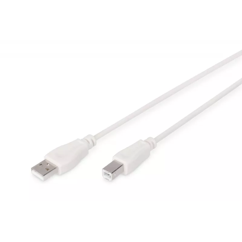 Cavo di collegamento USB Assmann, Type-A - B M/M, 3,0 m, compatibile USB 2.0, UL, beige (AK-300102-030-E)
