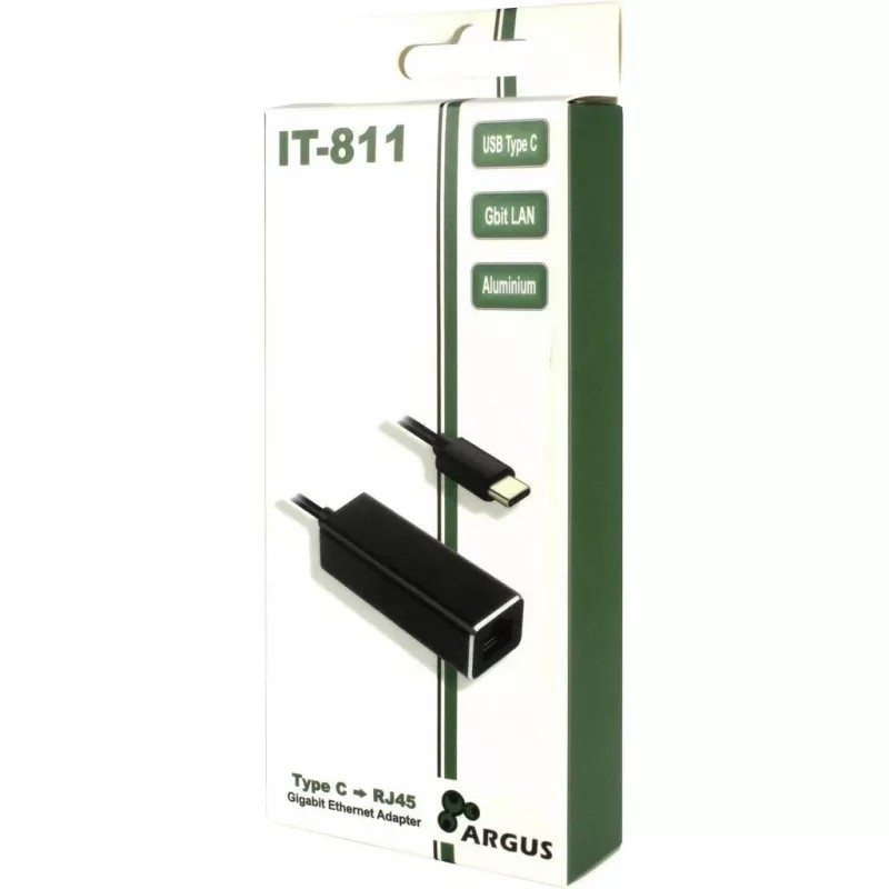 Inter-Tech Argus IT-811 - adattatore di rete - USB-C - Gigabit Ethernet - nero (88885438)